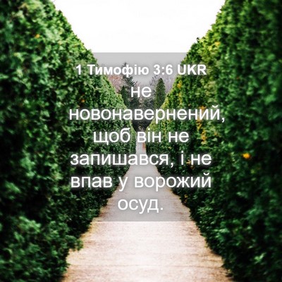 Picture 04 - 1 Тимофію 3:6 UKR - не новонавернений, щоб він - Bible Verse Picture