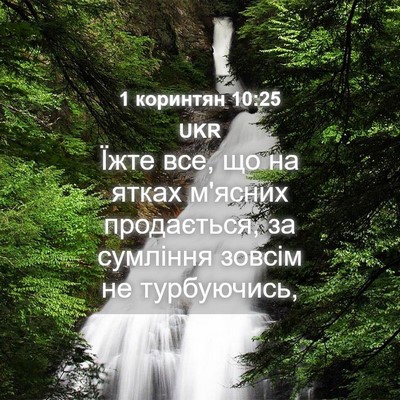 Picture 04 - 1 коринтян 10:25 UKR - Їжте все, що на ятках - Bible Verse Picture