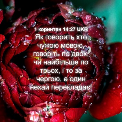 Picture 04 - 1 коринтян 14:27 UKR - Як говорить хто чужою - Bible Verse Picture