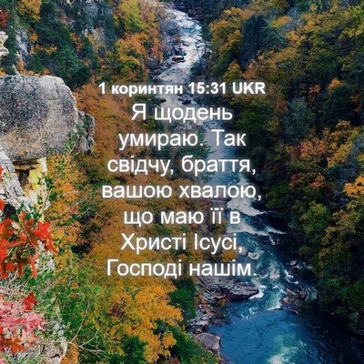 Picture 04 - 1 коринтян 15:31 UKR - Я щодень умираю. Так - Bible Verse Picture