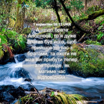 Picture 04 - 1 коринтян 16:12 UKR - А щодо брата Аполлоса, то я - Bible Verse Picture