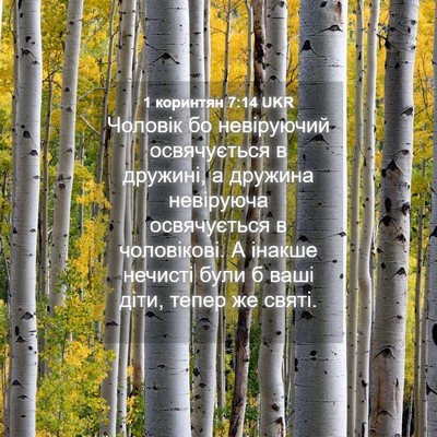 Picture 04 - 1 коринтян 7:14 UKR - Чоловік бо невіруючий - Bible Verse Picture