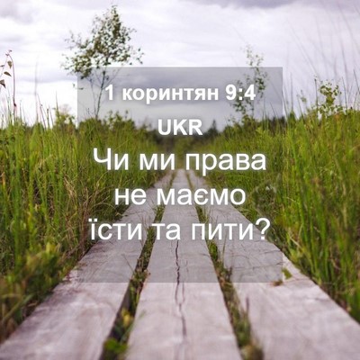 Picture 04 - 1 коринтян 9:4 UKR - Чи ми права не маємо їсти - Bible Verse Picture
