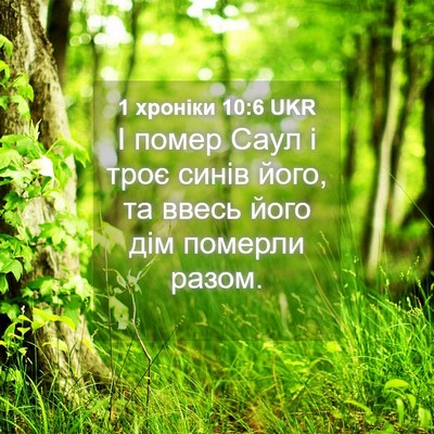 Picture 04 - 1 хроніки 10:6 UKR - І помер Саул і троє синів - Bible Verse Picture