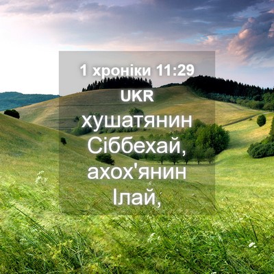 Picture 04 - 1 хроніки 11:29 UKR - хушатянин Сіббехай, - Bible Verse Picture