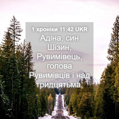 Picture 04 - 1 хроніки 11:42 UKR - Адіна, син Шізин, - Bible Verse Picture