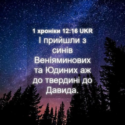 Picture 04 - 1 хроніки 12:16 UKR - І прийшли з синів - Bible Verse Picture