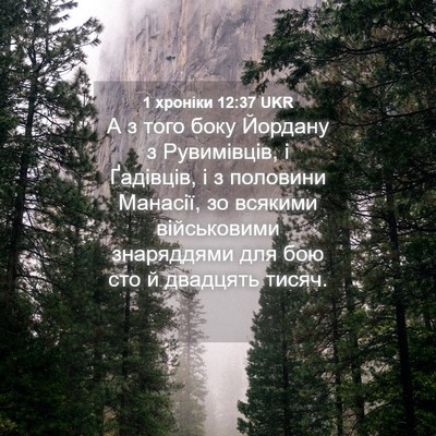 Picture 04 - 1 хроніки 12:37 UKR - А з того боку Йордану з - Bible Verse Picture