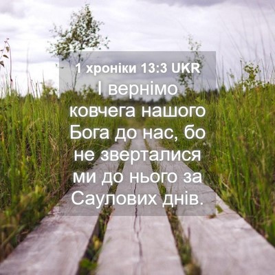 Picture 04 - 1 хроніки 13:3 UKR - І вернімо ковчега нашого - Bible Verse Picture