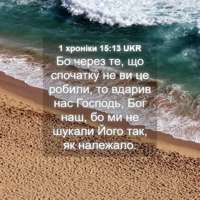 Picture 04 - 1 хроніки 15:13 UKR - Бо через те, що спочатку не - Bible Verse Picture