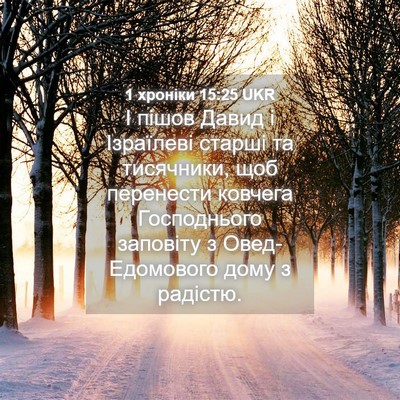 Picture 04 - 1 хроніки 15:25 UKR - І пішов Давид і Ізраїлеві - Bible Verse Picture