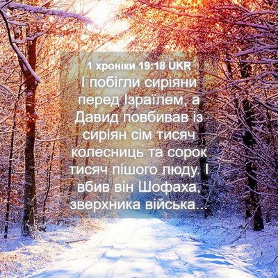 Picture 04 - 1 хроніки 19:18 UKR - І побігли сиріяни перед - Bible Verse Picture