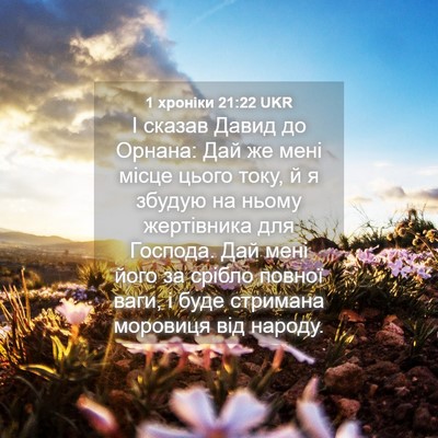 Picture 04 - 1 хроніки 21:22 UKR - І сказав Давид до Орнана: - Bible Verse Picture