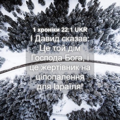 Picture 04 - 1 хроніки 22:1 UKR - І Давид сказав: Це той дім - Bible Verse Picture