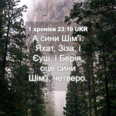 Picture 04 - 1 хроніки 23:10 UKR - А сини Шім'ї: Яхат, Зіза, і - Bible Verse Picture