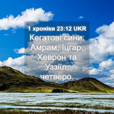 Picture 04 - 1 хроніки 23:12 UKR - Кегатові сини: Амрам, - Bible Verse Picture