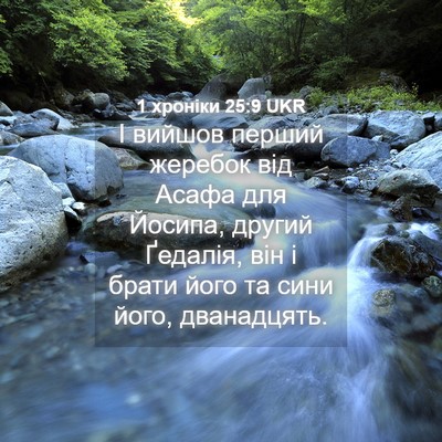 Picture 04 - 1 хроніки 25:9 UKR - І вийшов перший жеребок - Bible Verse Picture