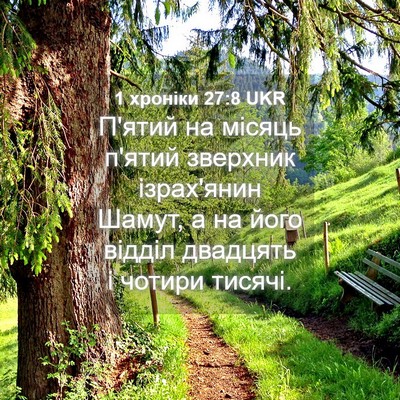 Picture 04 - 1 хроніки 27:8 UKR - П'ятий на місяць п'ятий - Bible Verse Picture