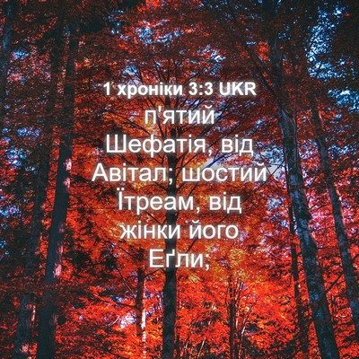 Picture 04 - 1 хроніки 3:3 UKR - п'ятий Шефатія, від Авітал; - Bible Verse Picture