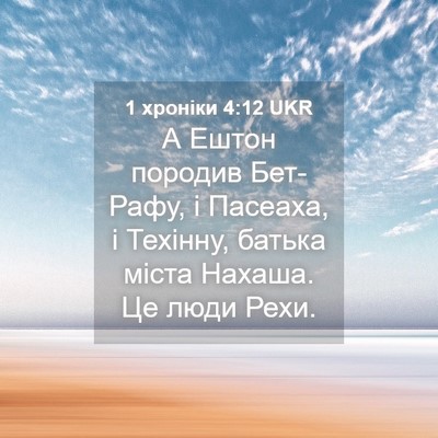 Picture 04 - 1 хроніки 4:12 UKR - А Ештон породив Бет-Рафу, і - Bible Verse Picture