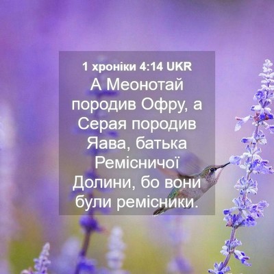 Picture 04 - 1 хроніки 4:14 UKR - А Меонотай породив Офру, а - Bible Verse Picture