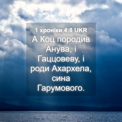 Picture 04 - 1 хроніки 4:8 UKR - А Коц породив Анува, і - Bible Verse Picture