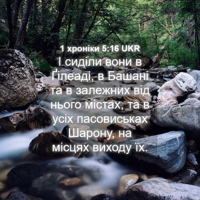 Picture 04 - 1 хроніки 5:16 UKR - І сиділи вони в Ґілеаді, в - Bible Verse Picture