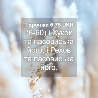 Picture 04 - 1 хроніки 6:75 UKR - (6-60) і Хукок та пасовиська - Bible Verse Picture