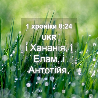 Picture 04 - 1 хроніки 8:24 UKR - і Хананія, і Елам, і - Bible Verse Picture