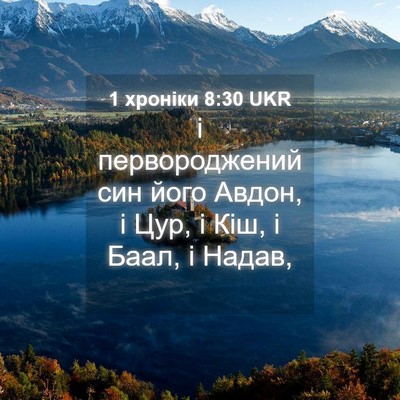 Picture 04 - 1 хроніки 8:30 UKR - і первороджений син його - Bible Verse Picture