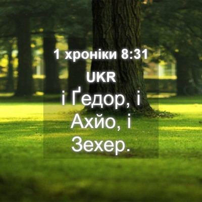 Picture 04 - 1 хроніки 8:31 UKR - і Ґедор, і Ахйо, і - Bible Verse Picture