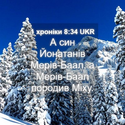 Picture 04 - 1 хроніки 8:34 UKR - А син Йонатанів Мерів-Баал, - Bible Verse Picture