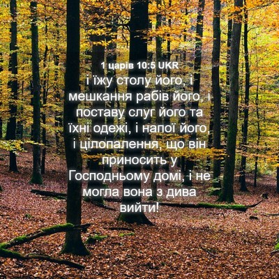 Picture 04 - 1 царів 10:5 UKR - і їжу столу його, і - Bible Verse Picture