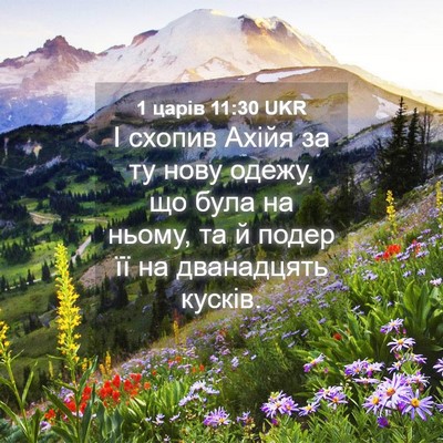 Picture 04 - 1 царів 11:30 UKR - І схопив Ахійя за ту нову - Bible Verse Picture