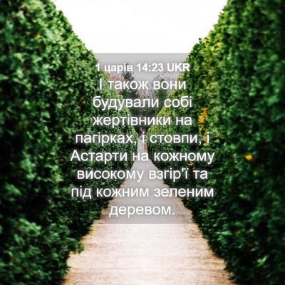Picture 04 - 1 царів 14:23 UKR - І також вони будували собі - Bible Verse Picture