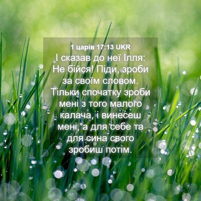 Picture 04 - 1 царів 17:13 UKR - І сказав до неї Ілля: Не - Bible Verse Picture