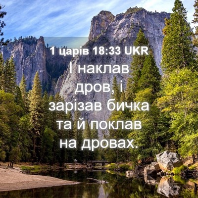Picture 04 - 1 царів 18:33 UKR - І наклав дров, і зарізав - Bible Verse Picture