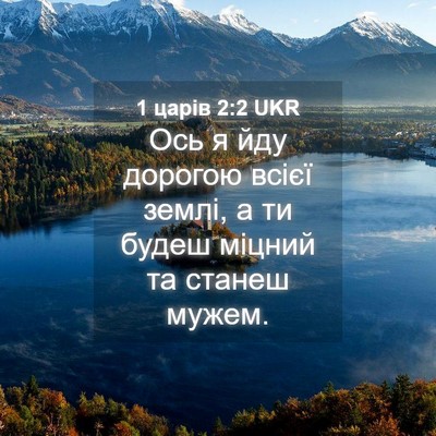 Picture 04 - 1 царів 2:2 UKR - Ось я йду дорогою всієї - Bible Verse Picture