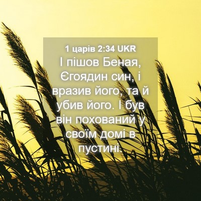 Picture 04 - 1 царів 2:34 UKR - І пішов Беная, Єгоядин син, - Bible Verse Picture