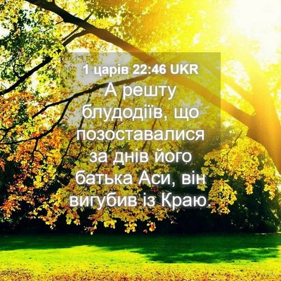 Picture 04 - 1 царів 22:46 UKR - А решту блудодіїв, що - Bible Verse Picture