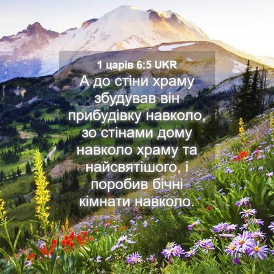 Picture 04 - 1 царів 6:5 UKR - А до стіни храму збудував - Bible Verse Picture