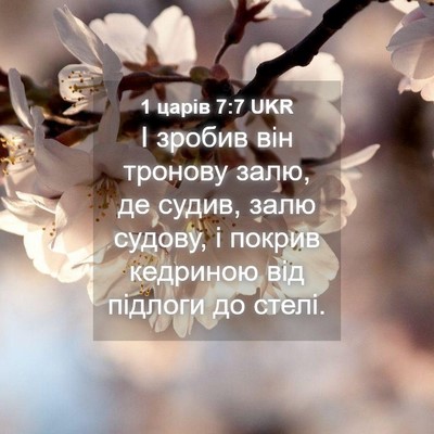 Picture 04 - 1 царів 7:7 UKR - І зробив він тронову залю, - Bible Verse Picture