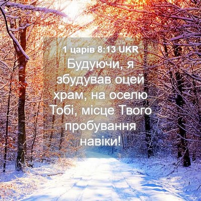 Picture 04 - 1 царів 8:13 UKR - Будуючи, я збудував оцей - Bible Verse Picture