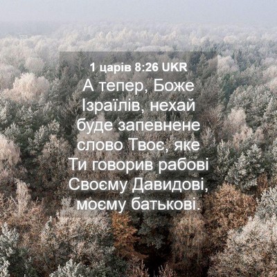 Picture 04 - 1 царів 8:26 UKR - А тепер, Боже Ізраїлів, - Bible Verse Picture
