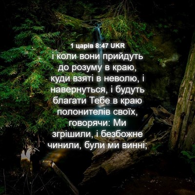 Picture 04 - 1 царів 8:47 UKR - і коли вони прийдуть до - Bible Verse Picture