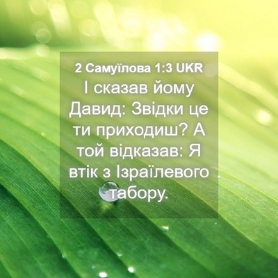Picture 04 - 2 Самуїлова 1:3 UKR - І сказав йому Давид: Звідки - Bible Verse Picture