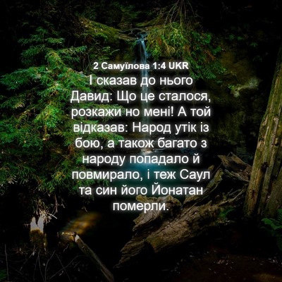 Picture 04 - 2 Самуїлова 1:4 UKR - І сказав до нього Давид: Що - Bible Verse Picture