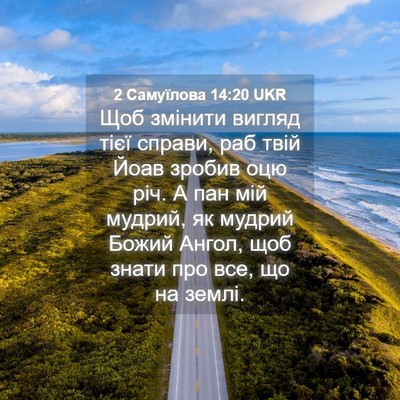 Picture 04 - 2 Самуїлова 14:20 UKR - Щоб змінити вигляд тієї - Bible Verse Picture
