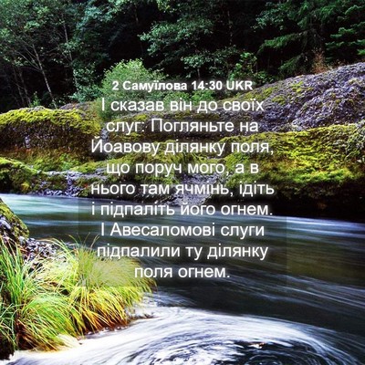 Picture 04 - 2 Самуїлова 14:30 UKR - І сказав він до своїх слуг: - Bible Verse Picture