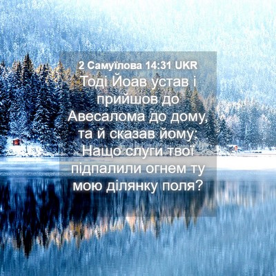 Picture 04 - 2 Самуїлова 14:31 UKR - Тоді Йоав устав і прийшов - Bible Verse Picture